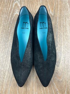 600 Thierry Rabotin TT1 Made in Italy Black Suede Pointed Toe Flats 39.5/  us 9